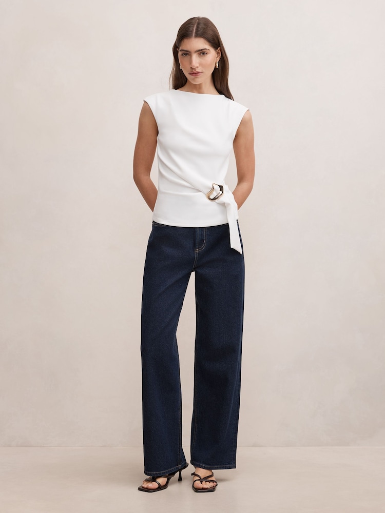 Forever New White Serena Hardware Detail Top - Image 5 of 5