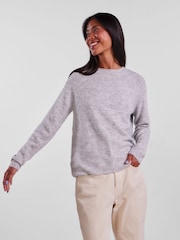 PIECES Grey Cosy Long Sleeve Jumper - Image 1 of 4