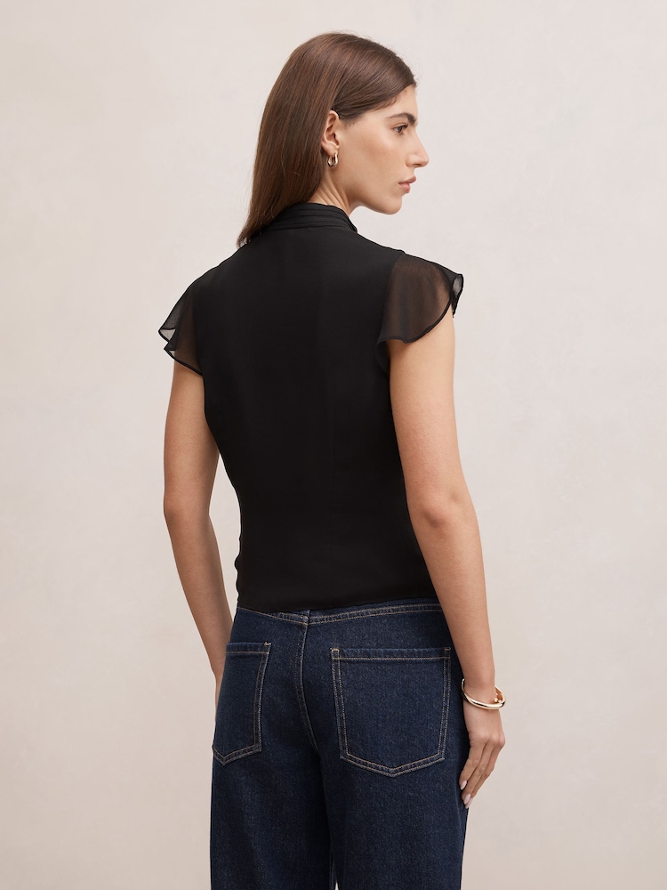 Forever New Black Eden Keyhole Blouse - Image 2 of 5 Forever New Black Eden Keyhole Blouse - Image 2 of 5