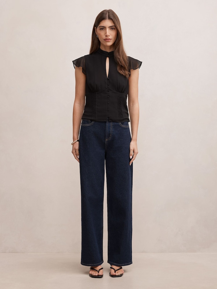 Forever New Black Eden Keyhole Blouse - Image 6 of 6