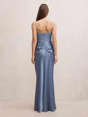 Forever New Blue Isra Drape Strapless Maxi Dress - Image 2 of 4