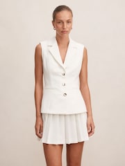 Forever New White Lucy Sleeveless Blazer Mini Dress - Image 1 of 5