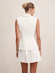 Forever New White Lucy Sleeveless Blazer Mini Dress - Image 2 of 5