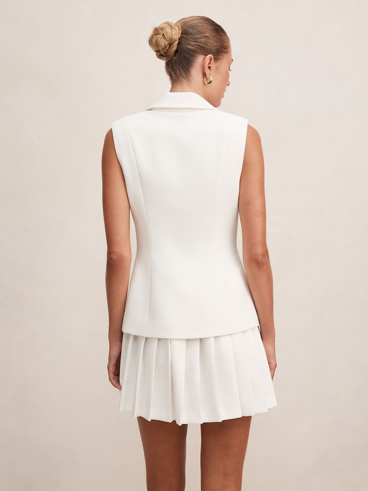 Forever New White Lucy Sleeveless Blazer Mini Dress - Image 2 of 5 Forever New White Lucy Sleeveless Blazer Mini Dress - Image 2 of 5