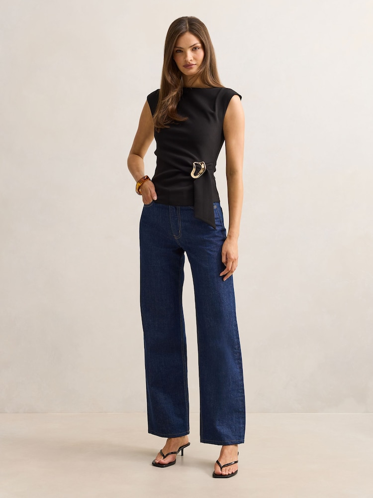Forever New Black Serena Hardware Detail Top - Image 5 of 5