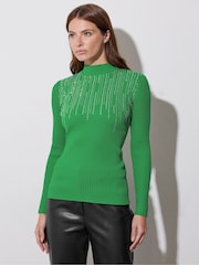 Star by Julien MacDonald Green Diamante Detail Jumper - Image 2 of 6