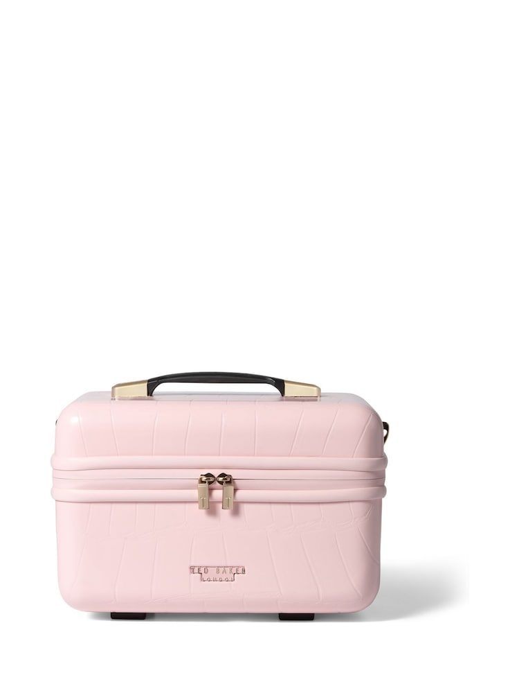Ted Baker Pink Icon Croc Vanity Case - Image 1 of 5