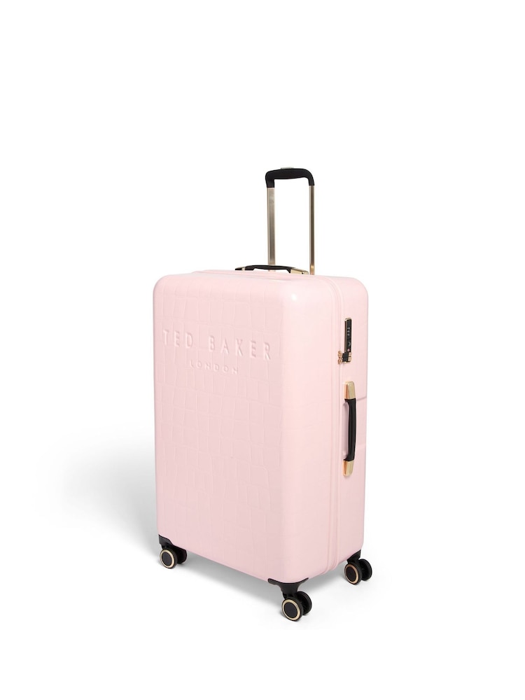 Ted Baker Pink Icon Case Croc Large Suitcase - Image 2 of 8