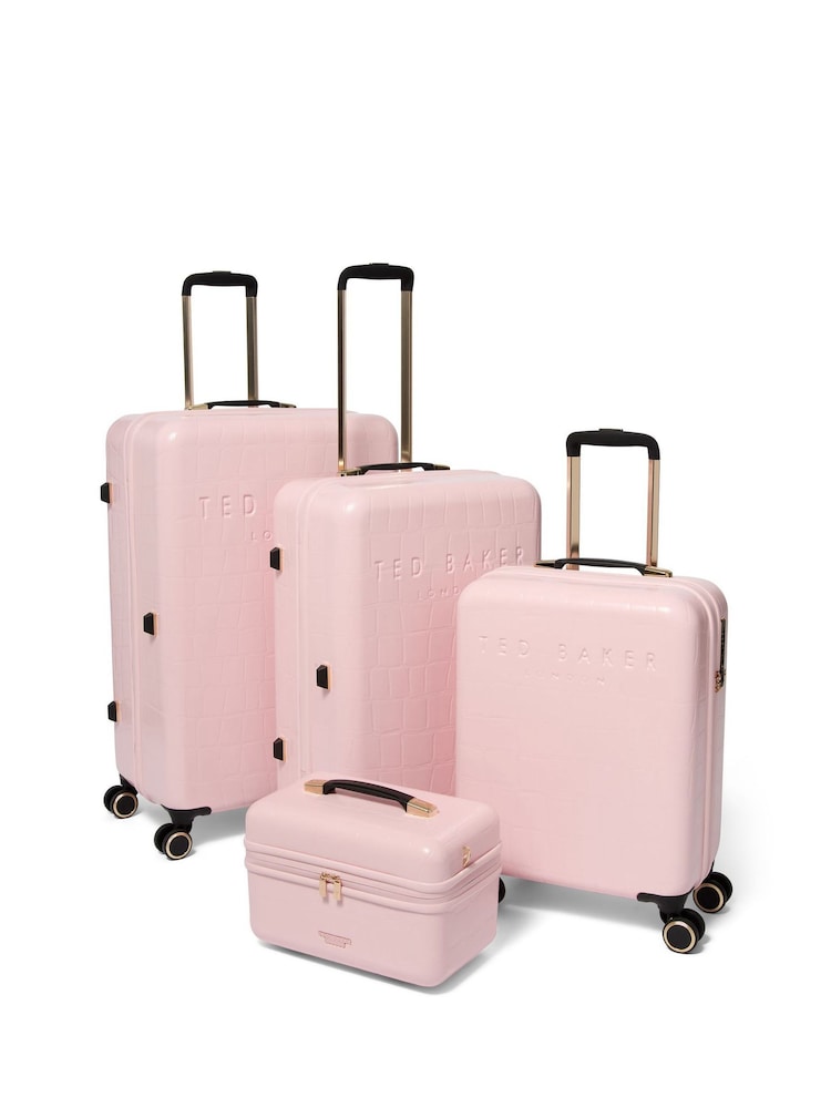 Ted Baker Pink Icon Case Croc Large Suitcase - Image 8 of 8