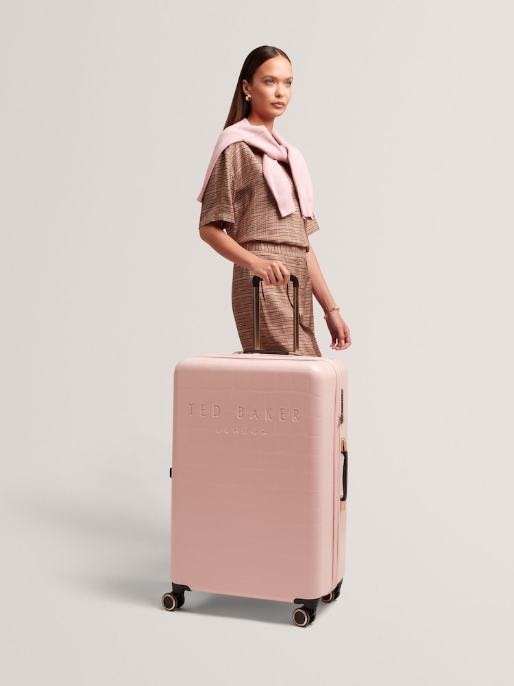 Ted Baker Pink Icon Case Croc Large Suitcase - Image 9 of 9 Ted Baker Pink Icon Case Croc Large Suitcase - Image 9 of 9