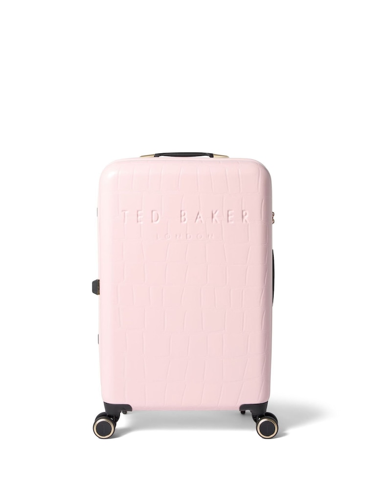 Ted Baker Pink Icon Case Croc Medium Suitcase - Image 1 of 8
