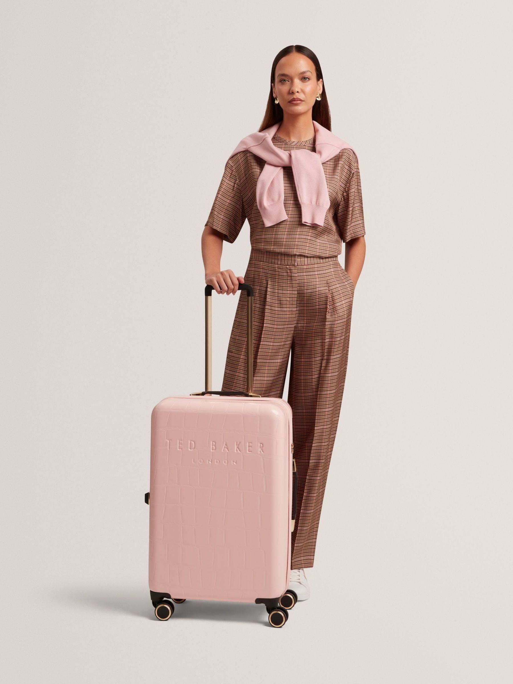 Buy Ted Baker Pink Icon Case Croc Medium Suitcase from Next USA