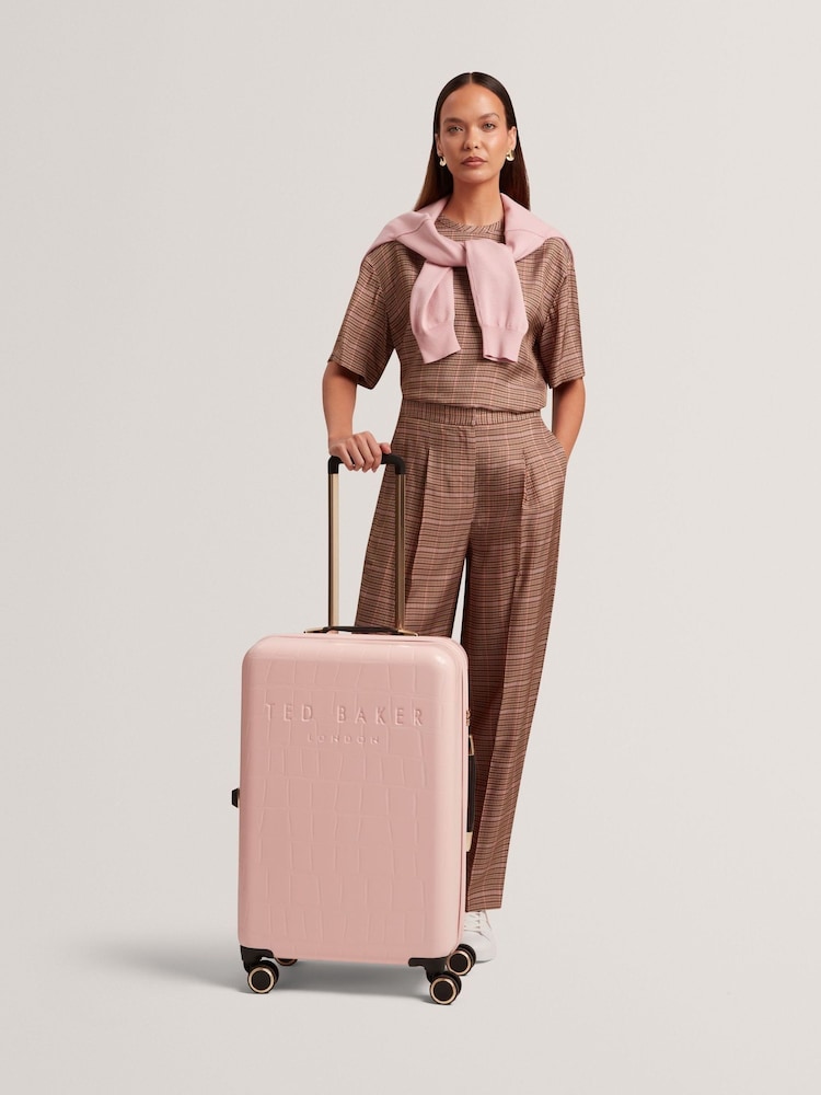 Ted Baker Pink Icon Case Croc Medium Suitcase - Image 9 of 9 Ted Baker Pink Icon Case Croc Medium Suitcase - Image 9 of 9