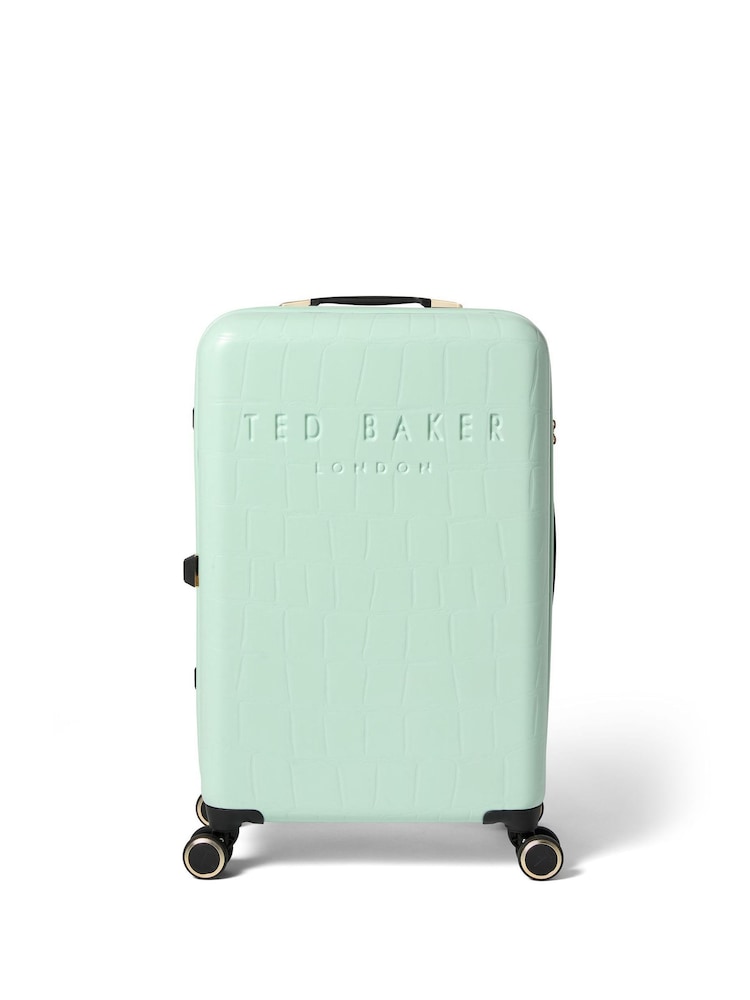 Ted Baker Mint Green Icon Case Croc Medium Suitcase - Image 1 of 8
