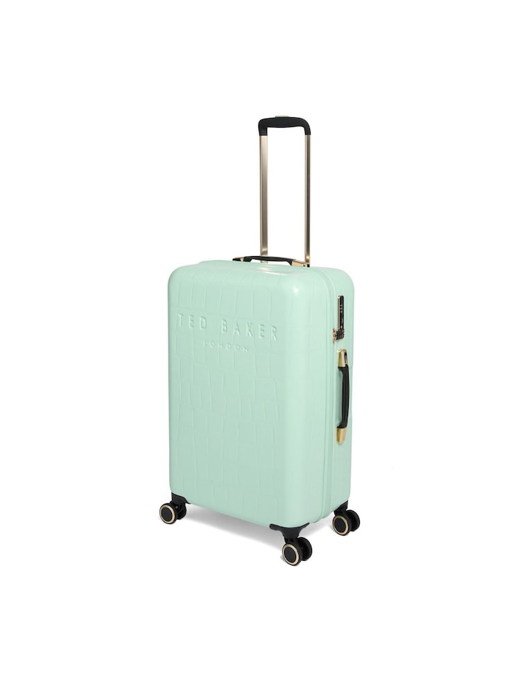 Ted Baker Mint Green Icon Case Croc Medium Suitcase - Image 2 of 8