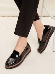 Friends Like These Black Patent Regular Fit Wedge Platform Comfort Loafer - Image 1 of 4