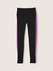 Victoria's Secret PINK Pure Black with Couture Fushia Stripe Cotton High Waist Leggings - Image 4 of 4