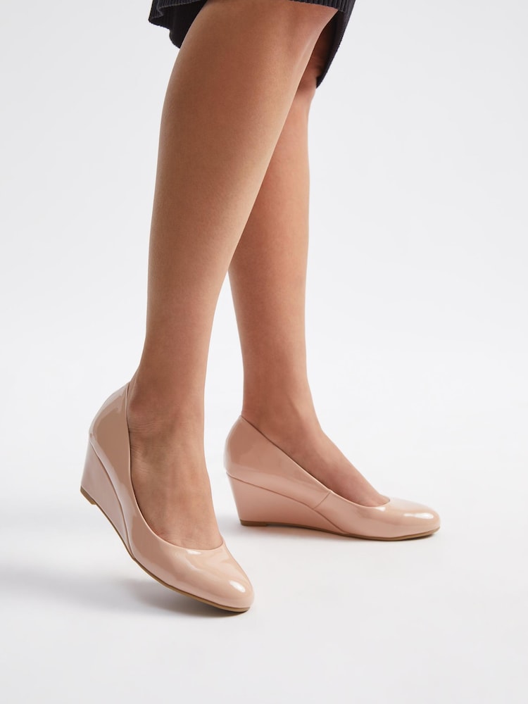 Friends Like These Nude Patent Wide FIt Patent Wedge Court - Image 2 of 4 Friends Like These Nude Patent Wide FIt Patent Wedge Court - Image 2 of 4