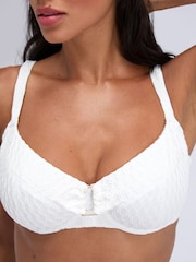 Boux Avenue White Riad Textured Balconette Bikini Top - Image 5 of 6