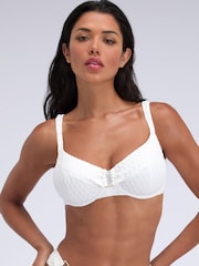 Boux Avenue White Riad Textured Balconette Bikini Top - Image 6 of 6
