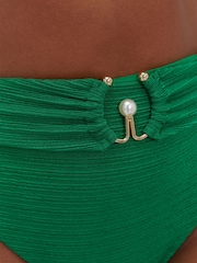 Boux Avenue Green High Waist Mirada Pearl Bikini Bottoms - Image 3 of 4