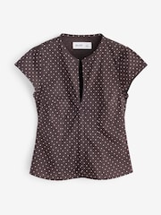 Hollister Brown Keyhole Hook & Eye Top - Image 1 of 1