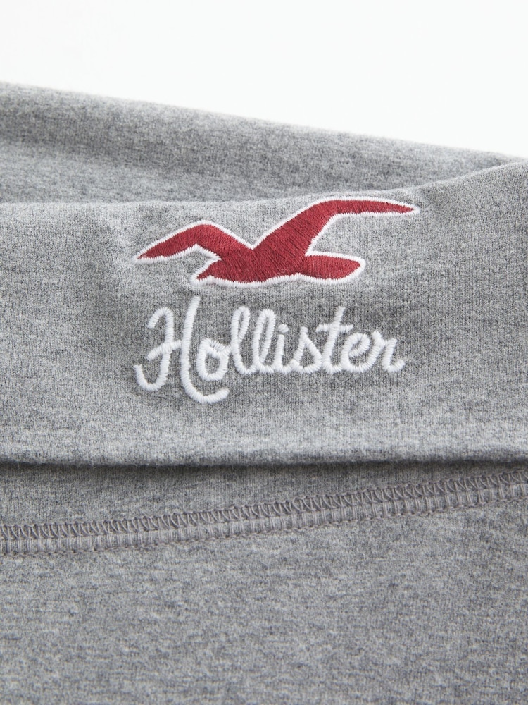 Hollister Grey Knit Foldover Flared Joggers - Image 5 of 5 Hollister Grey Knit Foldover Flared Joggers - Image 5 of 5
