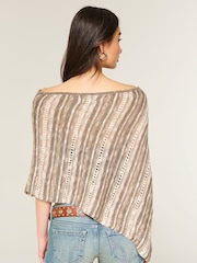 Hollister Brown Aysm Stripe Poncho - Image 3 of 4