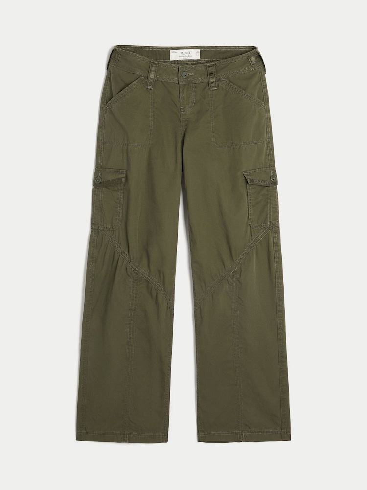 Hollister Green Adjustable Baggy Trousers - Image 1 of 2 Hollister Green Adjustable Baggy Trousers - Image 1 of 2