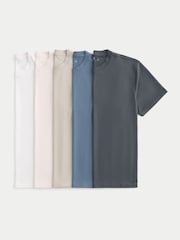 Hollister White Relaxed Everyday T-Shirts 5 Pack - Image 1 of 1