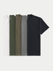 Hollister White Relaxed Everyday T-Shirts 5 Pack - Image 1 of 2