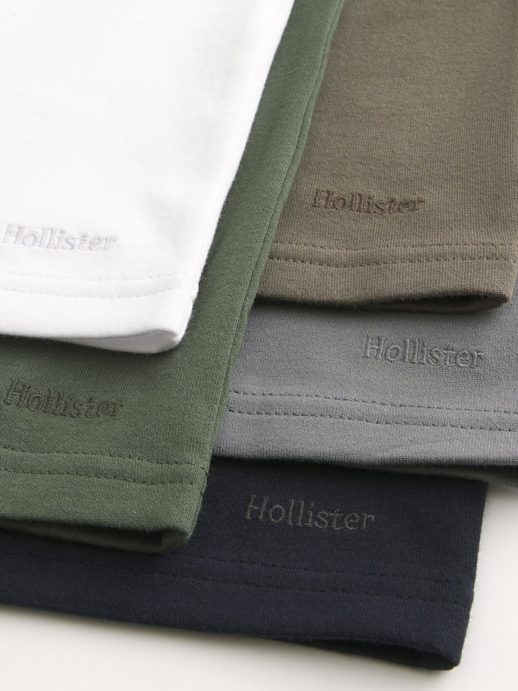 Hollister White Relaxed Everyday T-Shirts 5 Pack - Image 2 of 2 Hollister White Relaxed Everyday T-Shirts 5 Pack - Image 2 of 2