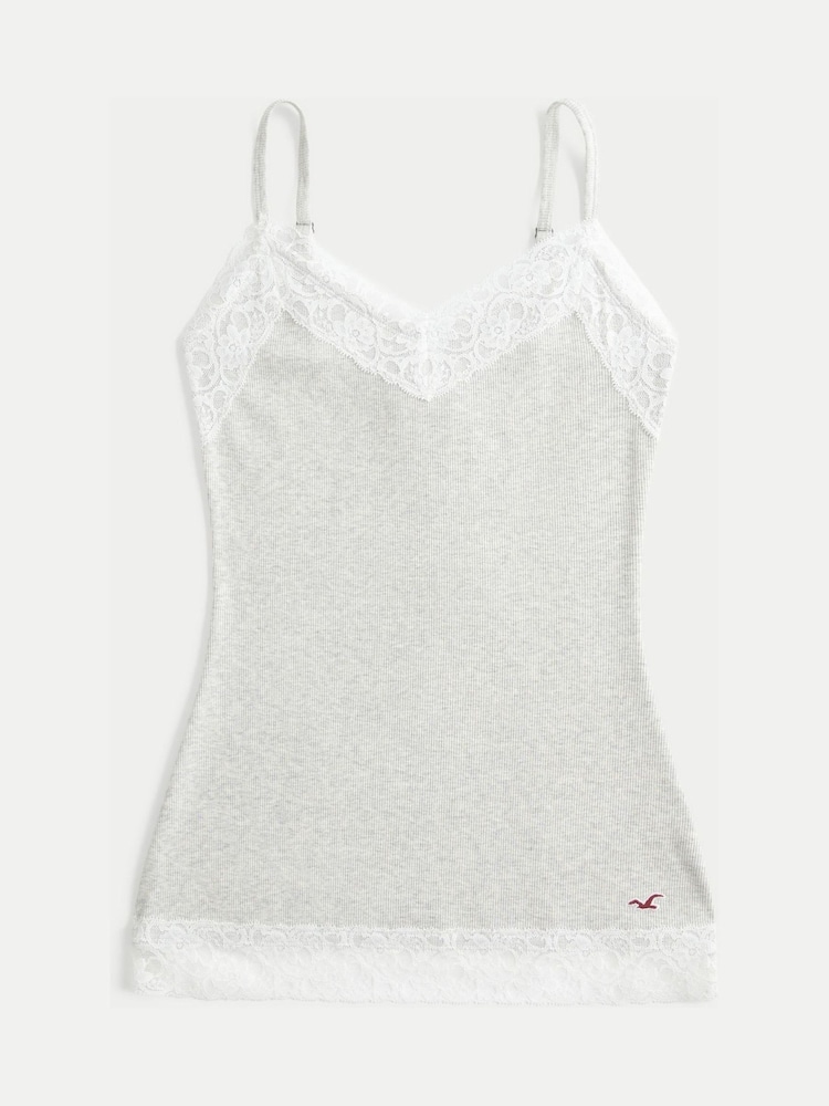 Hollister Grey Lace Cami Top - Image 3 of 3