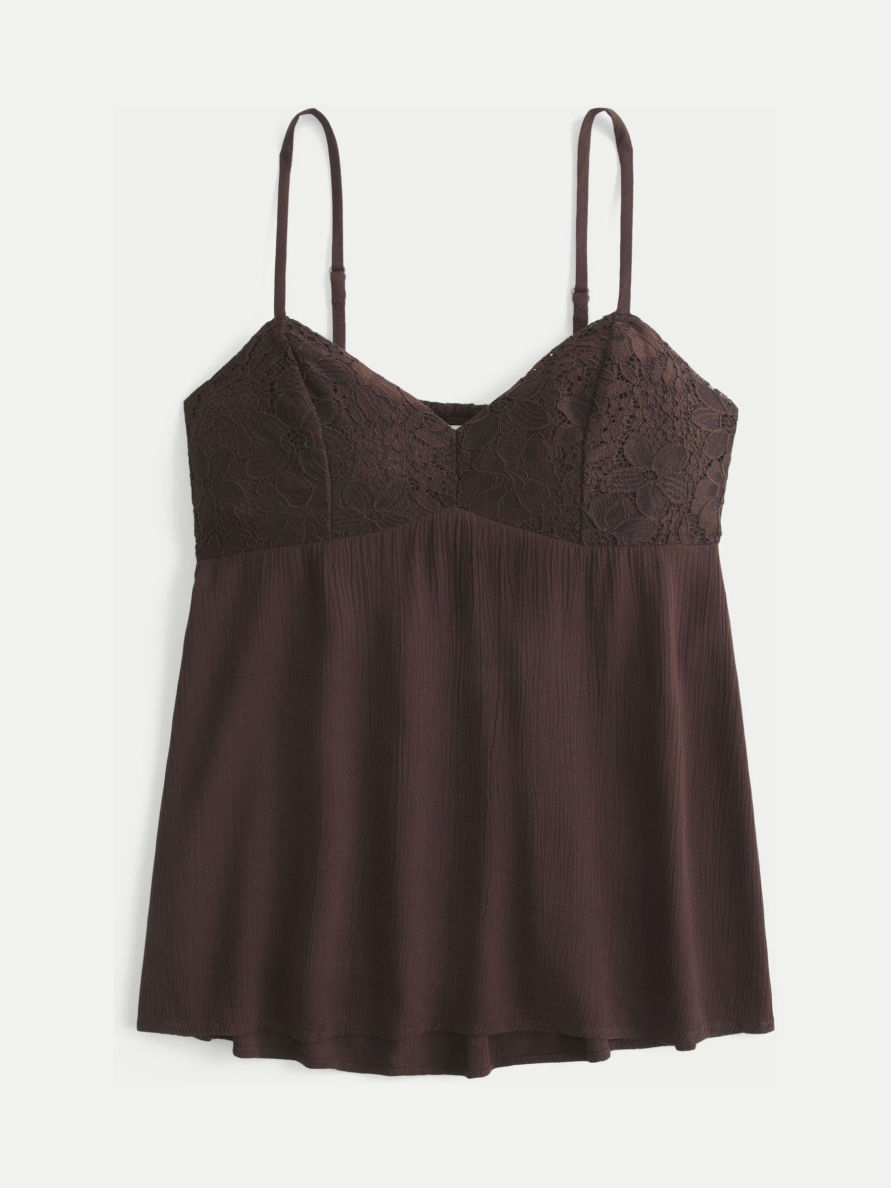 Buy Hollister Brown Lace Cami Top from Next Lithuania