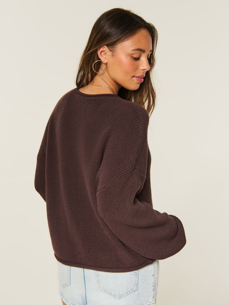 Hollister Brown Jumper - Image 2 of 3 Hollister Brown Jumper - Image 2 of 3