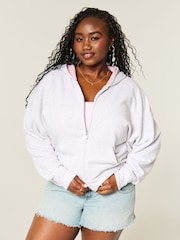 Hollister Grey Reversible Zip Up Hoodie - Image 1 of 5
