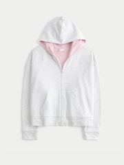 Hollister Grey Reversible Zip Up Hoodie - Image 4 of 5