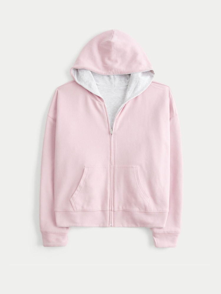Hollister Grey Reversible Zip Up Hoodie - Image 5 of 5 Hollister Grey Reversible Zip Up Hoodie - Image 5 of 5