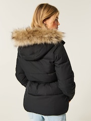 Hollister Black Longline Puffer Jacket - Image 4 of 6