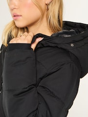 Hollister Black Longline Puffer Jacket - Image 5 of 6