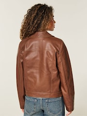 Hollister Brown Leather Jacket - Image 2 of 5