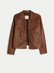 Hollister Brown Leather Jacket - Image 5 of 5