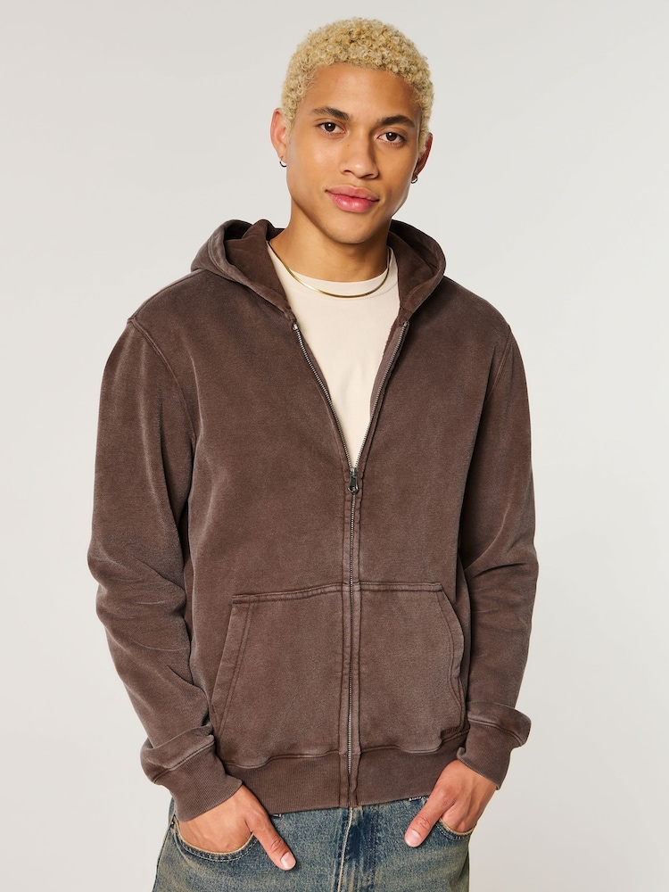 Hollister Brown Slim Hoodie - Image 1 of 4