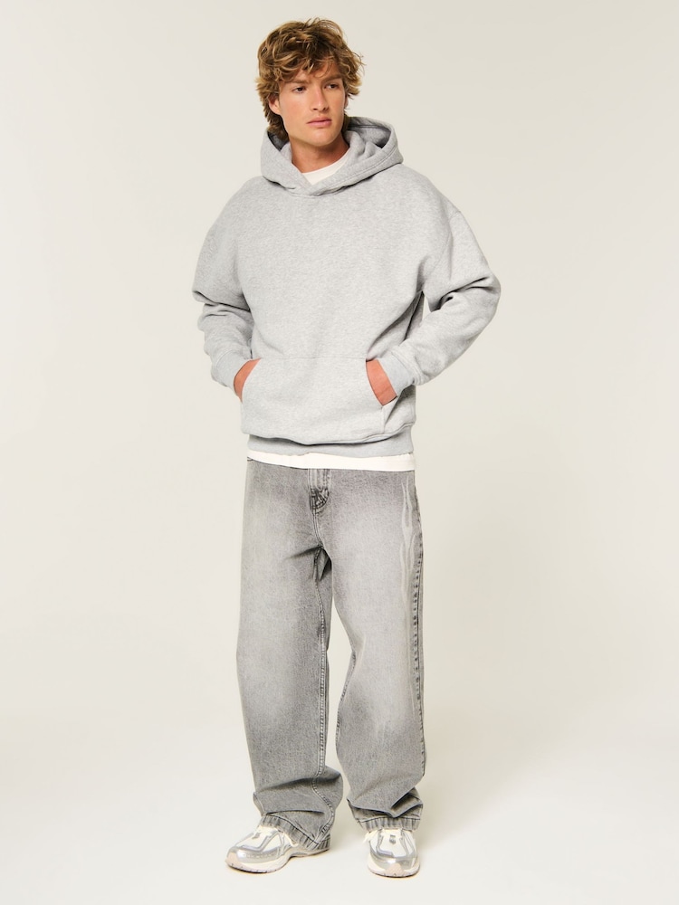 Gray - Hollister Boxy Hoodie - Larawan 2 ng 5