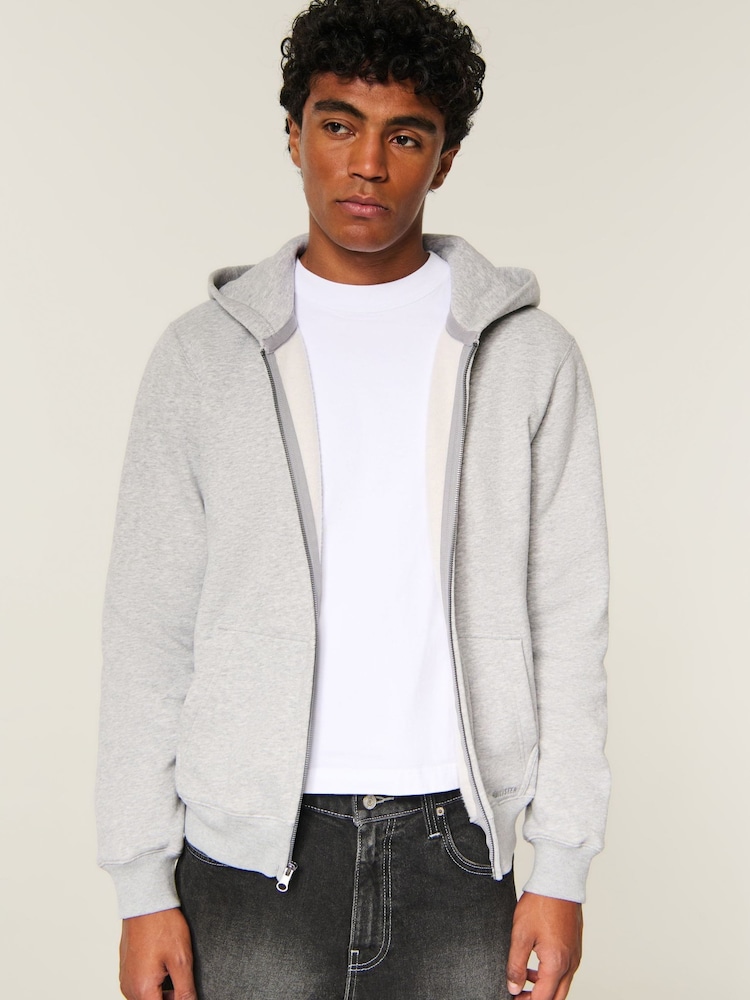 Hollister Grey Slim Hoodie - Image 1 of 4 Hollister Grey Slim Hoodie - Image 1 of 4