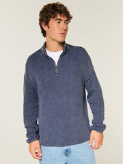Hollister Blue Boxy Crewneck Sweatshirt - Image 1 of 8