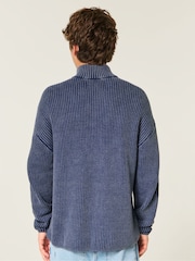 Hollister Blue Boxy Crewneck Sweatshirt - Image 4 of 8