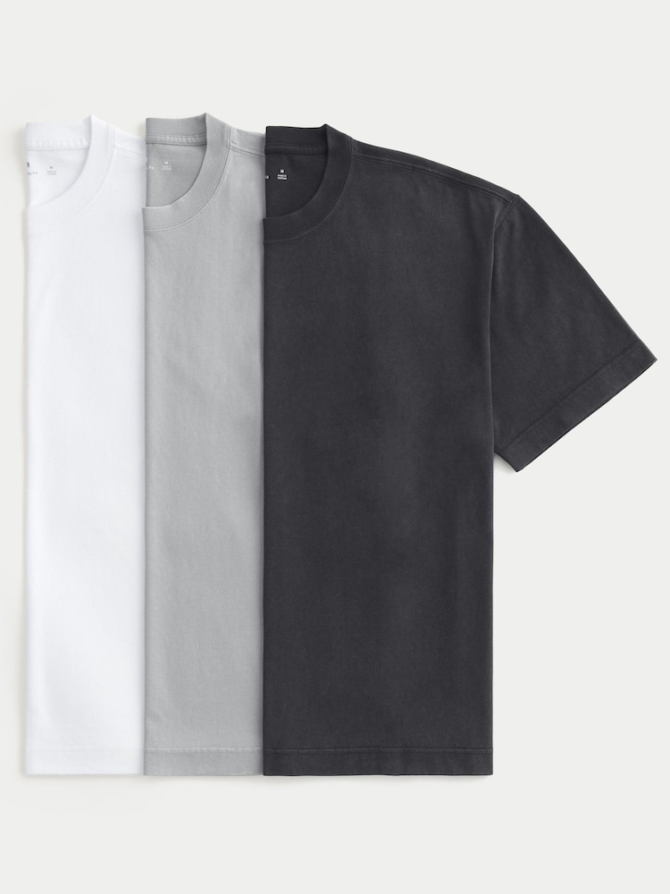 Hollister White Boxy T-Shirts 3 Pack - Image 1 of 1