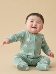 MORI Polar Bear Soft Cotton Two Way Zip-Up Sleepsuit - Imagen 1 de 5