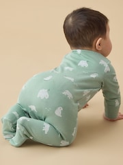 MORI Polar Bear Soft Cotton Two Way Zip-Up Sleepsuit - Imagen 2 de 5